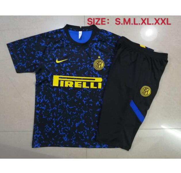 Inter Milan Blue Black Training Kits Capri Pants with Shirt 2020/21